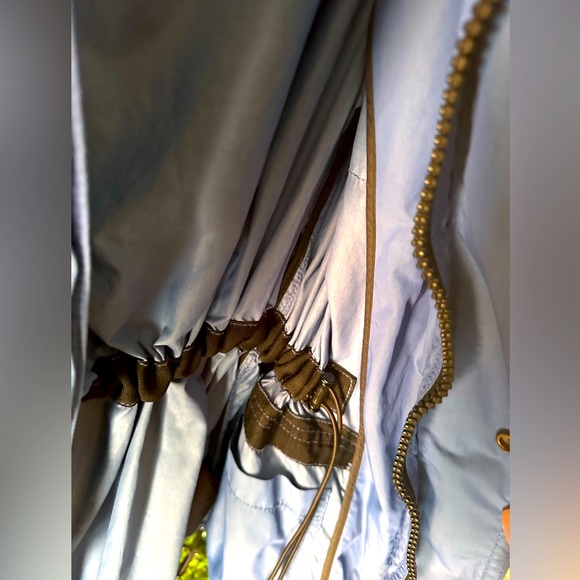 COACH Cerulean Blue Long Sleeve Hooded Adjustable Waist Wind Breaker Jac… - Picture 8 of 8